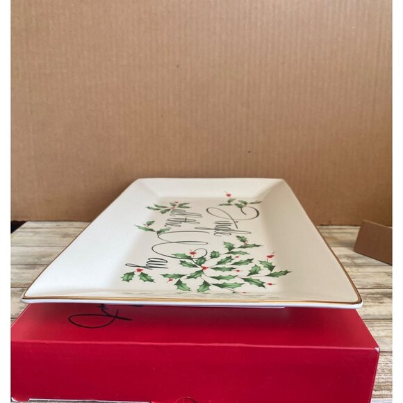 Lenox Holiday Jingle All the Way14.5" Porcelain Platter Gold Trim Christmas - Picture 7 of 13